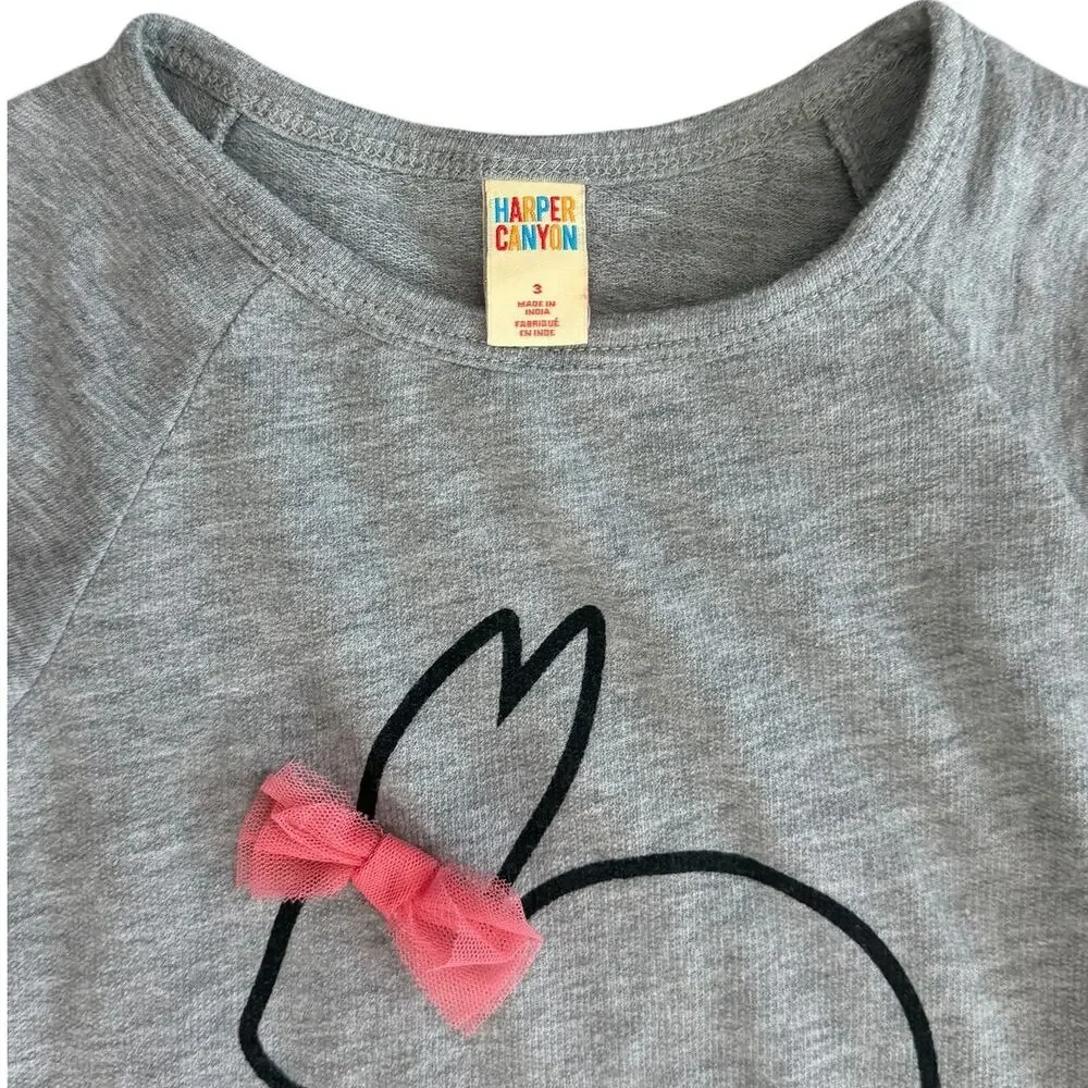 HARPER CANYON Girls Gray Bunny Dress Size 3